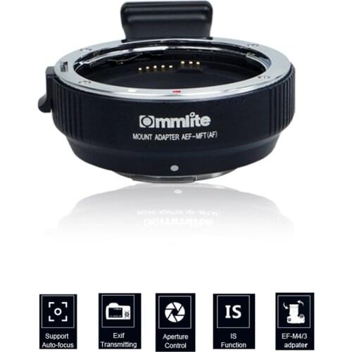 Commlite CM-AEF-MFT Lens Adapter for EF/EF-S Lens To M4/3 Camera Panasonic GH3 GH4 GH5 GX7 GF5 GF6 GM Olympus PL5 PL6 OM-D E-M5