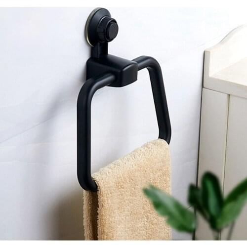 KLX Vacuum Strong Suction Cup Towel Ring Kitchen Punch Free No Trace Towel Hook Household Storage Shelf Bathroom Towel Holder