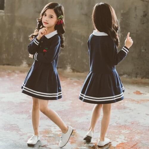 Girls Dresses Spring Long Sleeves Kids Girl Clothes Cotton Cherry Sequined Dress Girls Children Princess Dress 4 6 8 10 12 Years