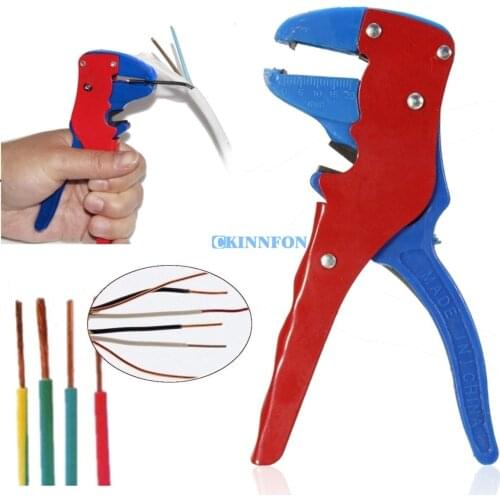 DHL 200PCS Creative Automatic Self Crimper Stripping Cutter Adjusting Cable Lead Wire Stripper Terminal Tool (Color: Red & Blue)