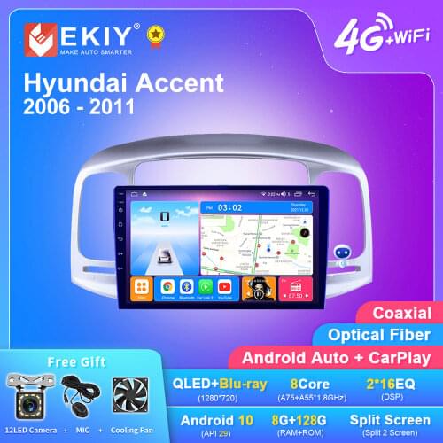 EKIY 9'' IPS Android 9.0 Car Radio For Hyundai Accent 2006 2007 2008-2011 Navigation GPS Multimedia Video Player Wifi BT Stereo