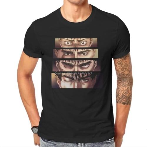 BERSERK Manga Series Eyes T Shirt Harajuku Fashion High Quality Tshirt Men Cotton Tees Harajuku Streetwear