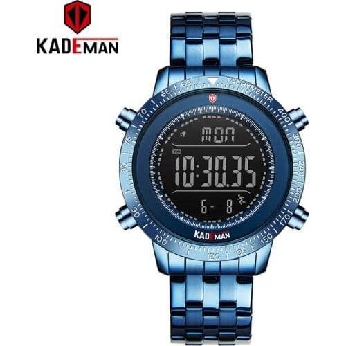 KADEMAN 849 Brand Men Outdoor Multifunctional Alarm Clock Luminous Waterproof Sports WatchStainless Steel Male Watch