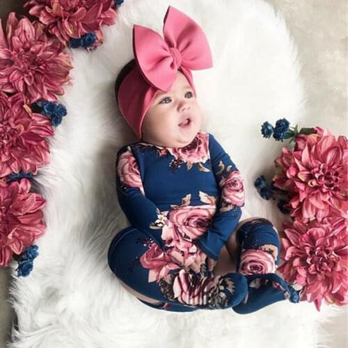 2pcs Fashion Cute Newborn Infant Baby Girl Long Sleeve Romper Jumpsuit Leg Warmer Outfit 0-24M