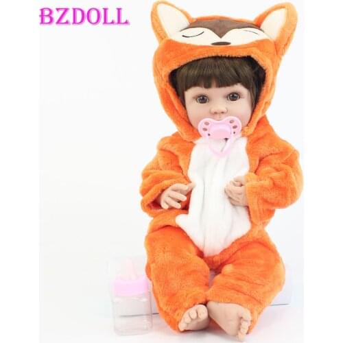 40cm Soft Silicone Reborn Baby Doll Toy For Kids Full Vinyl Mini Girl Babies Doll Fashion Kids Birthday Gift Bathe Shower Toy