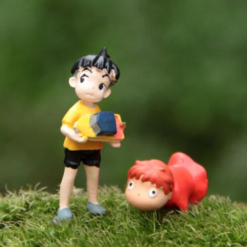 Hot Sale Mini DIY Anime Ponyo on the Cliff Decorative Garden Action Figure Ornament Toy Landscaping PVC Model 1.5-4cm Kids Gift