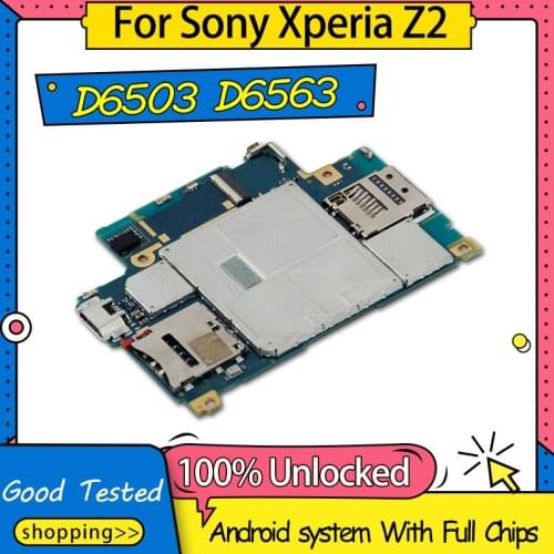 Good tested Motherboard Mainboard Logic Board Original Unlocked For Sony Xperia Z2 D6503 D6563 Motherboard With Android System