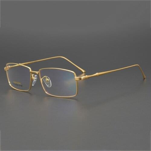 Vazrobe 23k Gold Titanium Eyeglasses Frame Men Full Eye Glasses Spectacles Not Fade Ultra Light Mens Eyeglass for Prescription