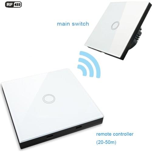 1 Gang touch switch RF433 wall light switch and wireless remote controller RF433 433MHz AC 110V-240V EU standard