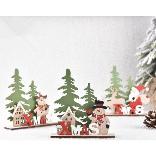 New Year 2022 Christmas Tree Decorations Xmas Navidad Woodden Pendants Christmas Decoration for Home Party DIY Kids Toys Gifts