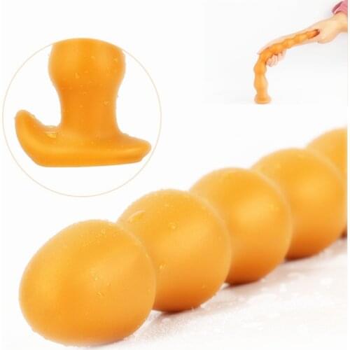 Super Long Anal Beads Liquid Silicone Big Butt Plug Prostate Massage Anal Dilator Adult Toys For Men Women Couples Sex products