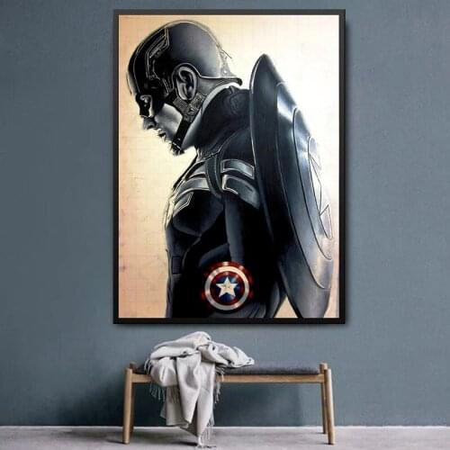 Captain America Canvas Painting Superhero Movie Posters and Prints Modern Abstract Wall Art Pictures for Living Room Home Decor