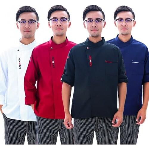 Unisex Casual Soft Chef Jackets Short Sleeve Oblique Collar Double Breasted Kitchen Catering Restaurant Food Serive Work Uniform