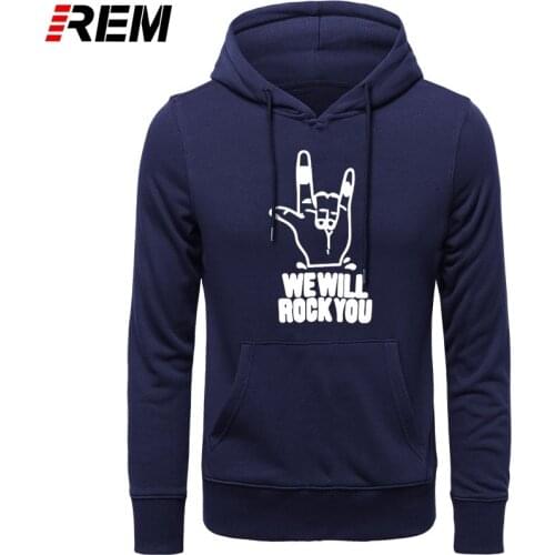 REM WE WILL ROCK YOU Rock Fashion Heavy Metal Music Fans Hip Hop Cotton Long Sleeves Mens Hoodies, Sweatshirts