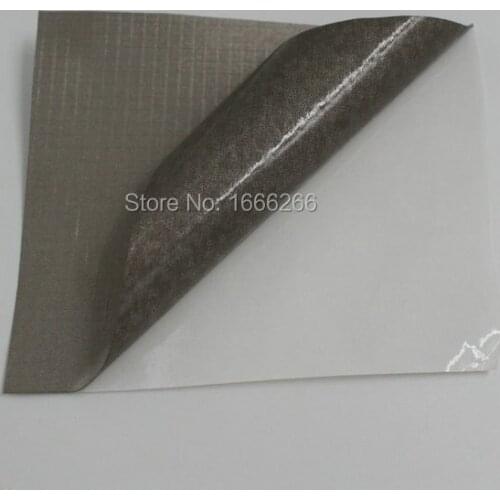 Nickel copper Plaid grey Shielding Fabric with adhesive stickers for conductive cloth
