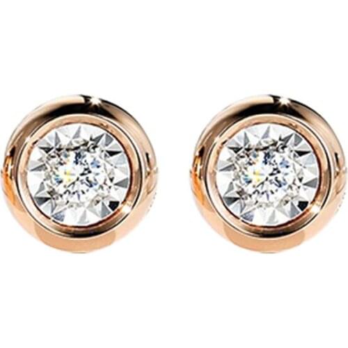 ZHIXI Real 18K Gold Diamond Stud Earrings Jewelry Pure AU750 Luxury Diamond Engagement Gift for Women Fine Jewelry E531