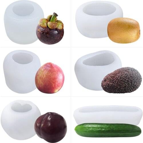 Cucumber Kiwi Mangosteen Avocado Silicone Mold Fruit French Dessert Baking Abrasive Mousse Cake Mould Kitchenware Tools