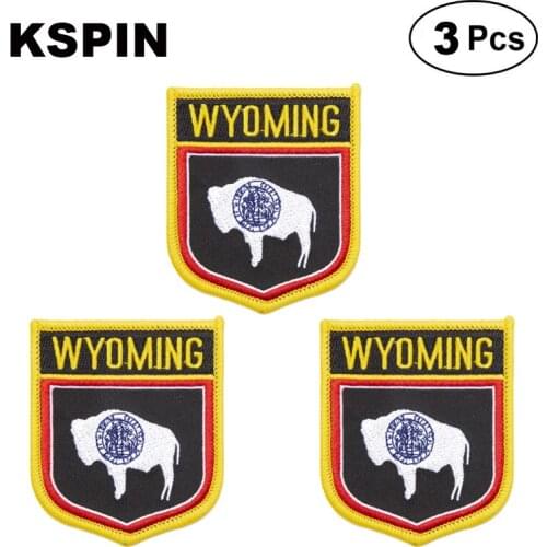 U.S.A Wyoming Shiled Shape flag patches national flag patches for Cothing DIY Decoration