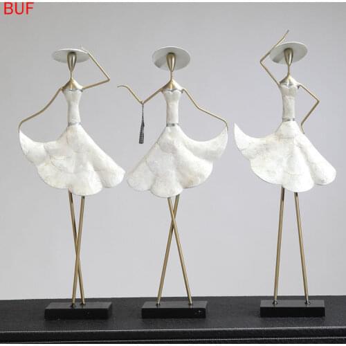 Shell Female Statue Wrought Iron Figure Sculpture Modern Statues for Decoration Home Decoration Accessories for Room