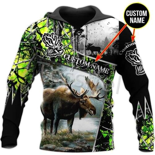 Tessffel 3D Printed Camo Hunter Forest Animal Hunting New Autumn/Winter Harajuku Sweatshirt Zip Hoodie Pullover Style-1