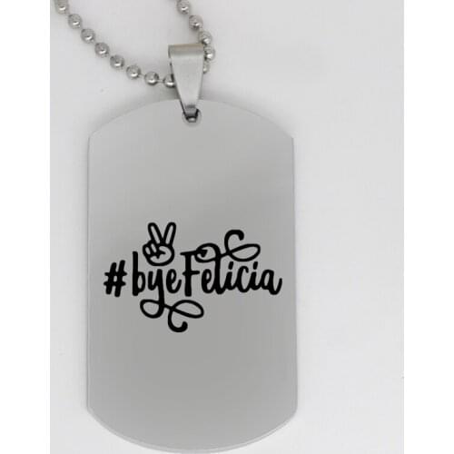 Ufine jewelry girl gift pendant army card bye felicia stainless steel customed necklace N4308