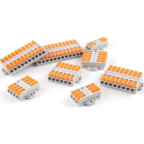 Fast Docking Universal Conductor Wire Connectors Fixing hole cable Wiring Connector push-in Terminal Block 0.5-6.0mm²