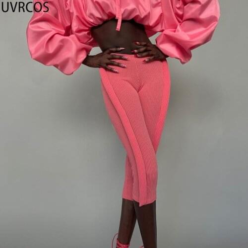 UVRCOS 2021 Fashion Hot Streetwear Women Sexy Personality Three-Dimensional Decorative Casual Solid Cyber Y2K Knee Length Pants