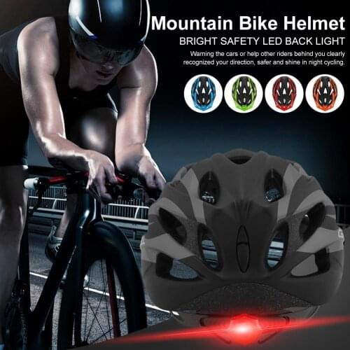 Bicycle Helmet Adjustable Safe Cycling Protection Helmet Ventilation Motercycle Headgear With LED Back Light For Adults