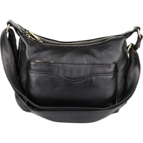 Women Crossbody Bag Soft Genuine Leather Shoulder Bag Female Brand Casual Multi-Pocket Messenger Bag