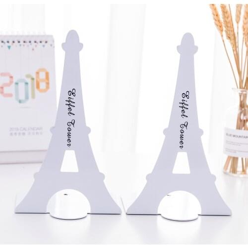 1 pair Creative Metal Desk Organizer Student Arrange Books Stand Stationary Office Desktop Organizer Anti-skid Bookends