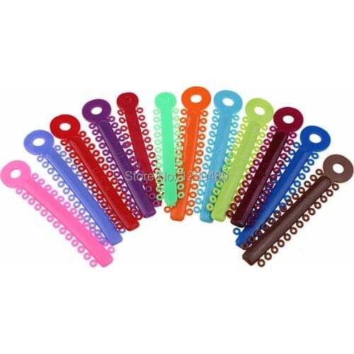 40Pcs Dental Orthodontic Materials Colorful Ligature Ties Rubber Band Elastic Dentist Products