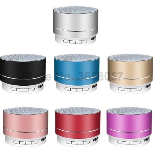 50pcs A10U Mini Blueooth Portable Speaker with LED Light USB TF Card 3W Wireless Speakers for iphone mp3