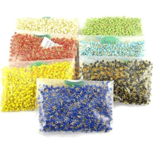 50pcs Red YEL Blue Green White BLK Ceramic Gold Plated Copper Solder Probe 0.8-1.0mm PCB Circuit Board Test Pin Point Bead Ring