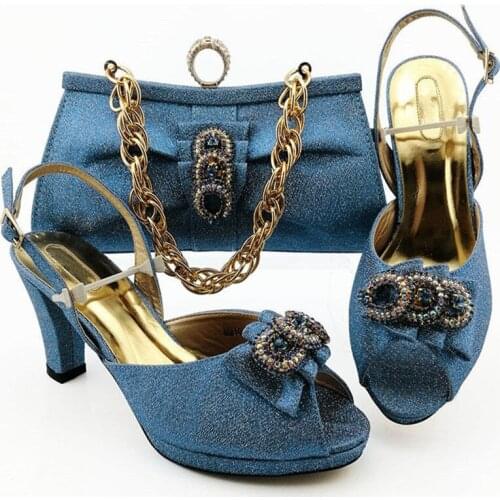 African Design Spike Heels 8.5CM Ladies Shoes And Bag Set Latest Style Elegant Party Shoes And Bag Set For Evening Party