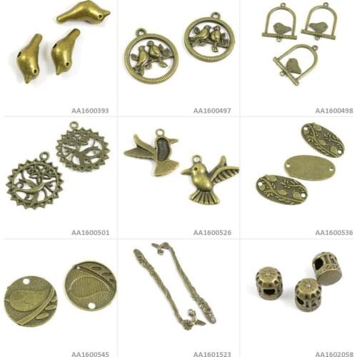 Antique Bronze Tone Jewelry Making Charms Birdcage Beads Hummingbird Bookmark Hair Sticks Bird Signs Birds Connector Swallow