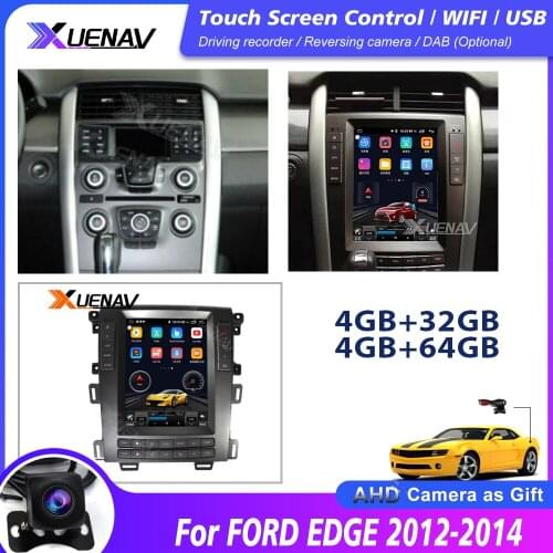 Car stereo receiver tesla Style for FORD EDGE 2012 2013 2014 auto radio multimedia player DVD For Ford edge car gps player