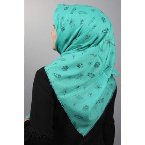 BAYSEM PATTERNED LINEN FLAMLI SCARF-DESEN-09-RENK-08