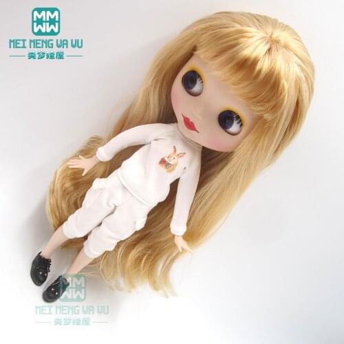 1PCS Blyth clothes White casual sweater, casual pants for Blyth Azone 1/6 doll accessories
