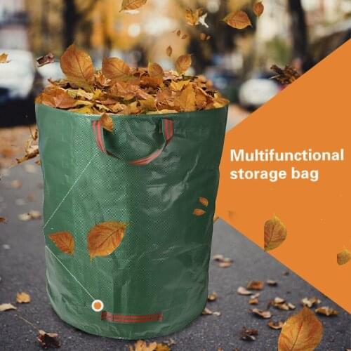 Large Capacity Heavy Duty Garden Waste Bag Durable Reusable Waterproof PP Yard Leaf Weeds Grass Container Storage 120/300/500L