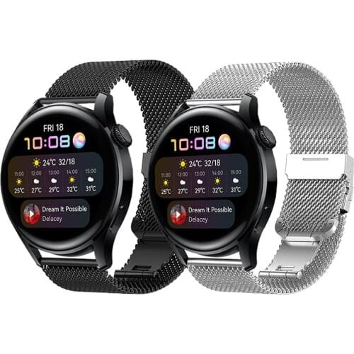 For HUAWEI WATCH 3 Metal Mesh Belt Strap Band GT 2 Pro Stainless Steel Bracelet For HONOR MagicWatch 2 46mm Wristband Watchband