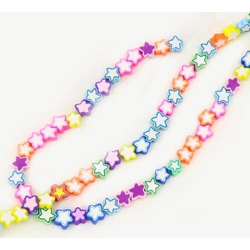 10 Strand Star Beaded Accessories chain jewelry Chain Polymer Clay Bead necklace Accessories Fashion Jewelry Beaded 9981