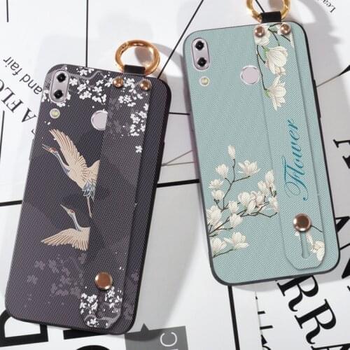 Phone Holder Case For Asus Zenfone Max Pro M2 ZB631KL ZB633KL Coque TPU Cover Crane Flower For Asus 5Z ZE620KL ZS620KL