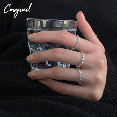 Cosysail 2021 New Trendy Simple Gypsophila Shiny Chain Ring for Women Egirl Minimalist Party Jewelry Gift