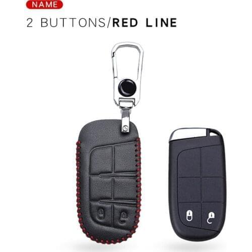 Leather Remote Key Cover Case For Jeep Grand Cherokee Renegade Wrangler JK Patriot Liberty Compass Key Remote Smart Bag Keyrings