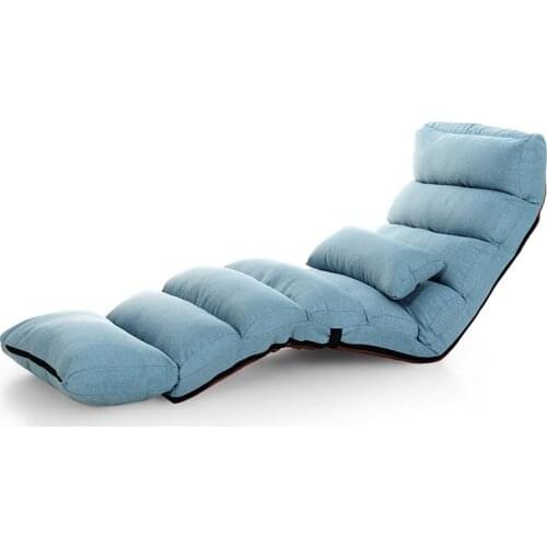 Modern Sofa Bed Lounge Upholstered Chaise Indoor Living Room Reclining Chair 5 Color Floor Folding Adjustable Sleep Lounger