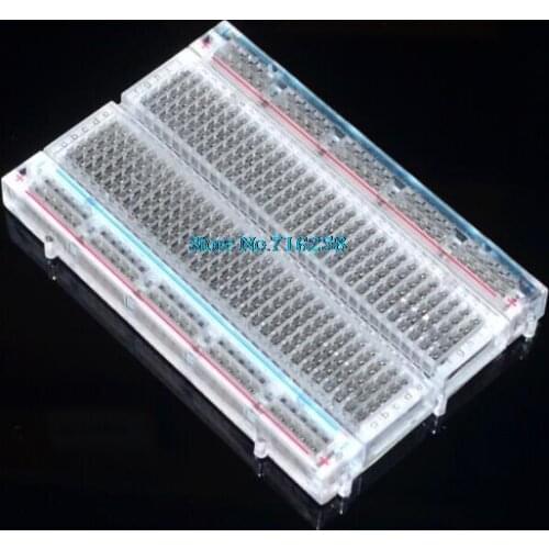 Crystal !400 Tie-Point Solderless Breadboard mini bread plate 83X55 mm Crystal Breadboard