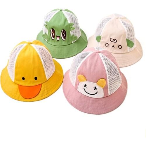 Summer Hat Childrens Sunshade Hat Baby Sunscreen Net Sandal Hat Baby Fisherman Hat Boy and Girl Cute Cartoon Hat Baby Boy