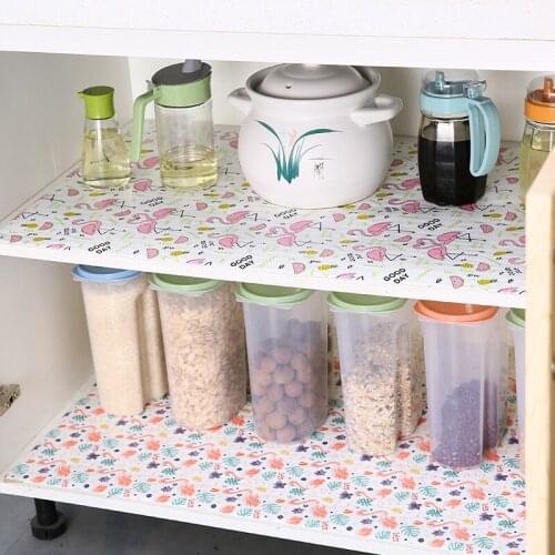 300x30/45cm Oil-proof Cabinet Paper Drawer Kitchen Pad Damp-proof Wardrobe Waterproof Pad Refrigerator Mat Flamingos Table Mat
