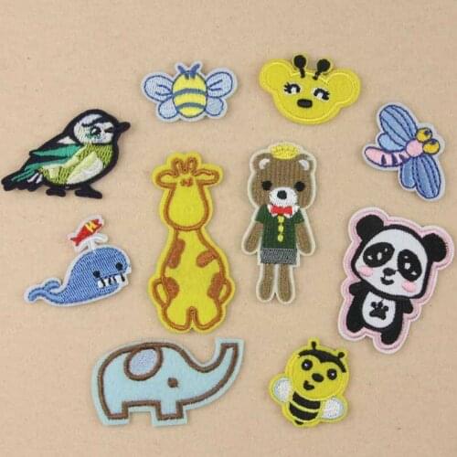 Cartoon Panda Bear Iron On Patch Embroidered Clothes Patch For Clothing Baby Clothes Stickers Garment Apparel Accessories