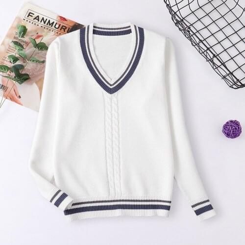 100% Cotton Long Sleeve Pullover Sweater with Matching Sweater College British Style School Uniform for Young Men and Women